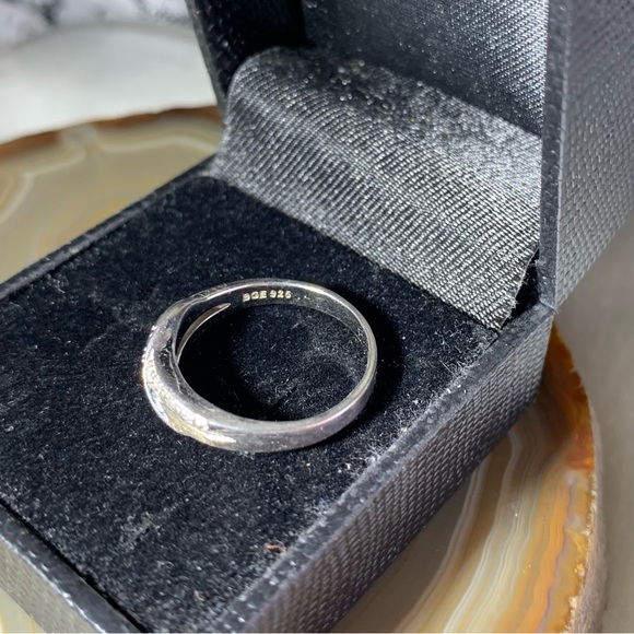 STERLING SILVER BRADFORD EXCHANGE CZ LOVE CROSS OVER RING SIZE 7.5 - Picture 5 of 5